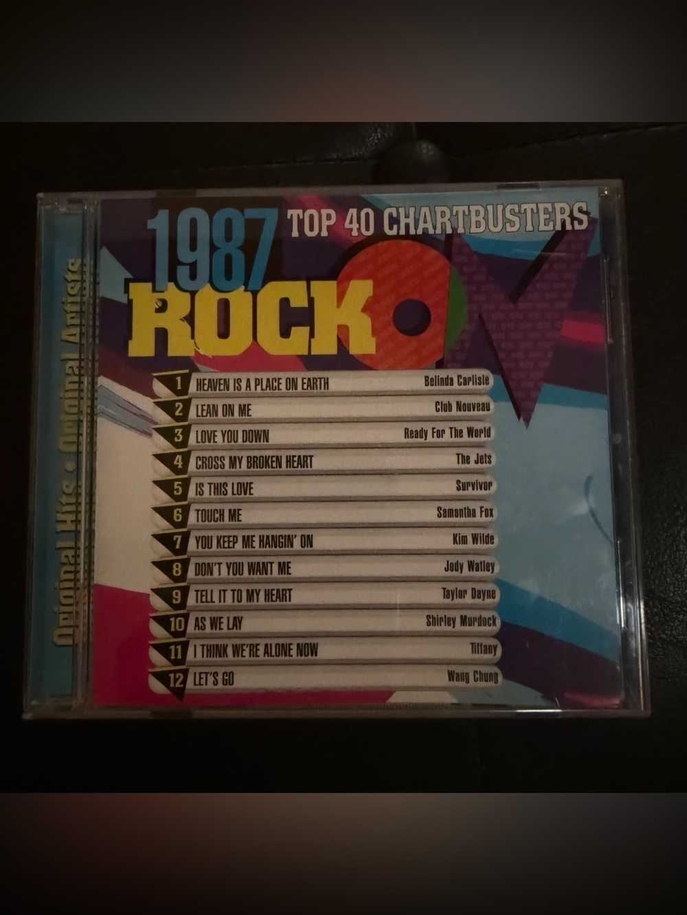 CD 1987 Rock. Top 40 Chartbusters featuring 12 songs.